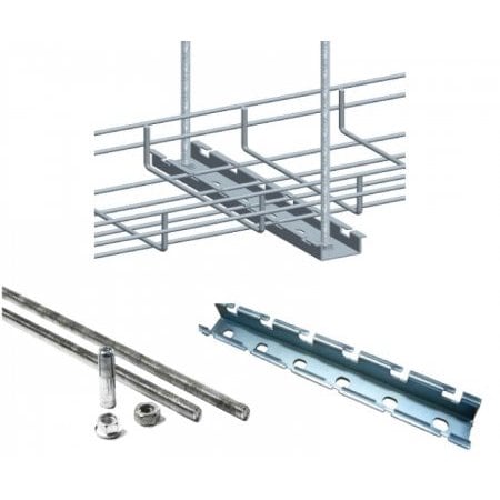 Kable Kontrol Cable Tray Hanger Kit, 12'' Wide Horizontal Support Bar KK-PGHN-12-EZ